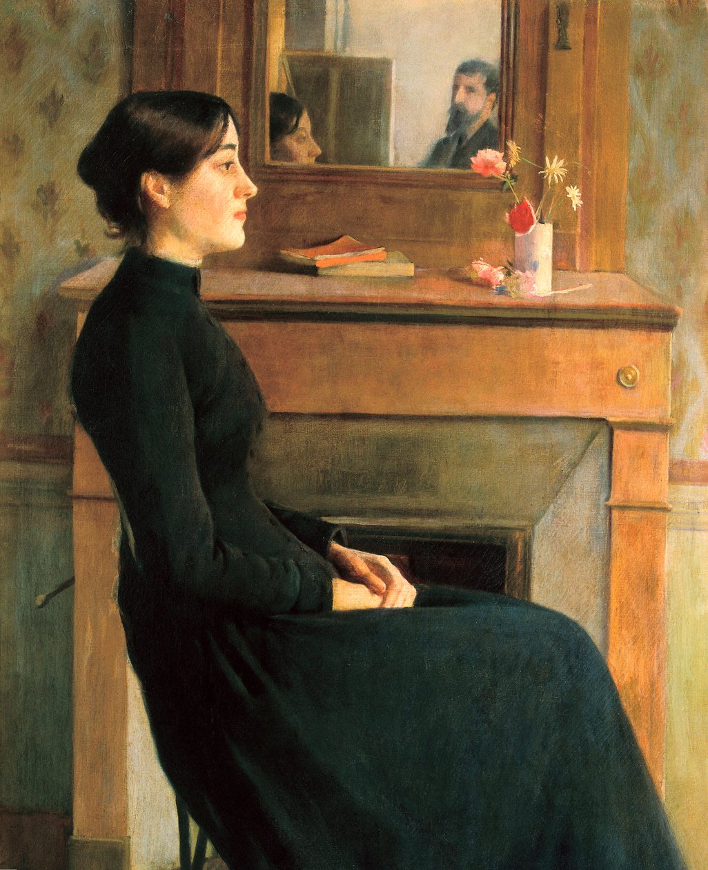 Bir kadının portresi, tablo, Santiago Rusinol y Prats by Santiago Rusinol i Prats