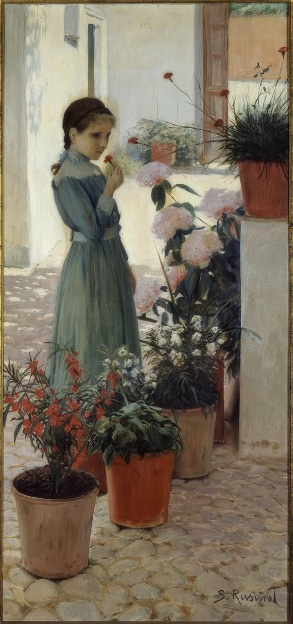 Çiçek. Karanfil olan kız by Santiago Rusiñol