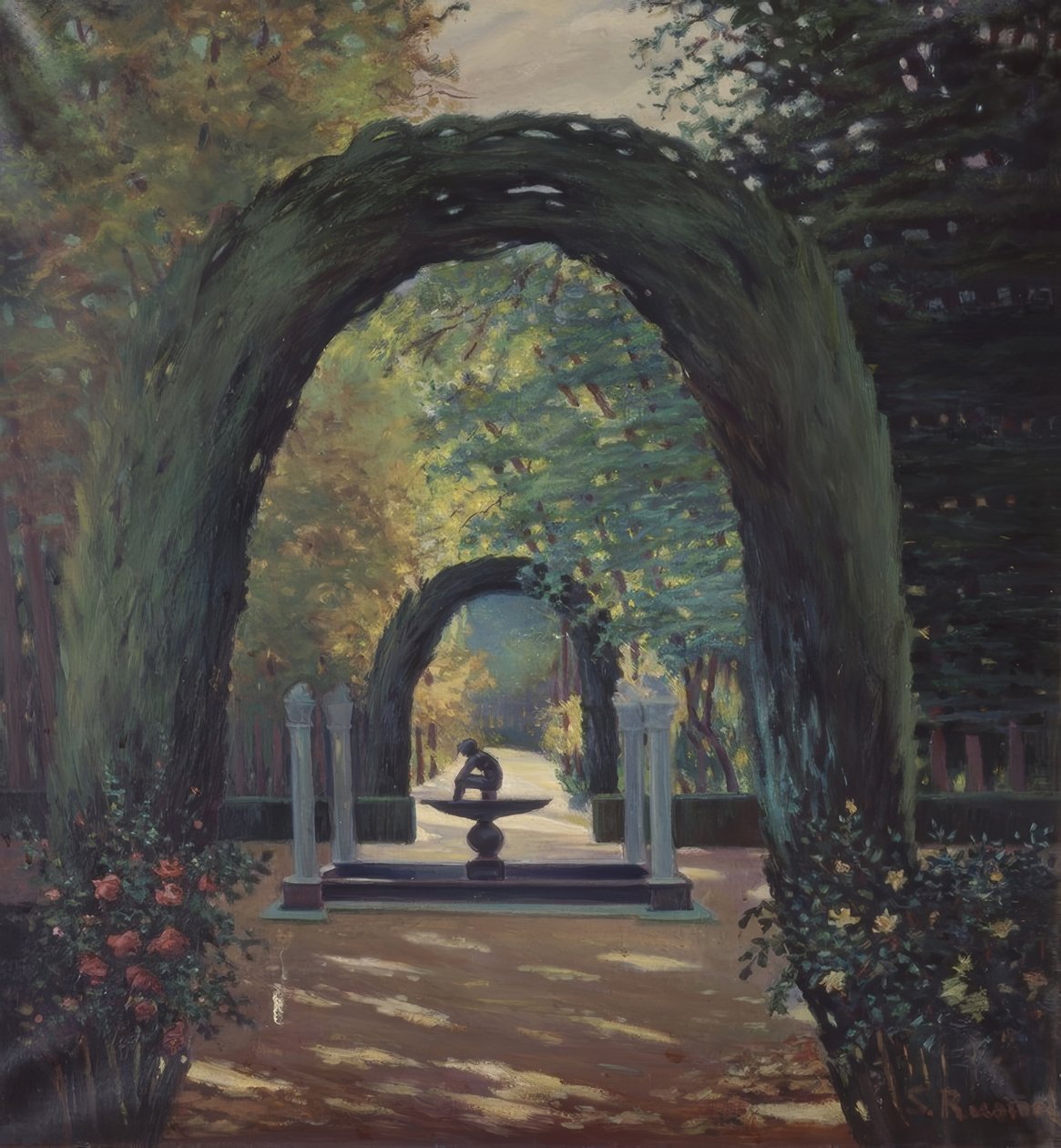 El Niño de la Espina Çeşmesi - Jardines de Aranjuez by Santiago Rusiñol