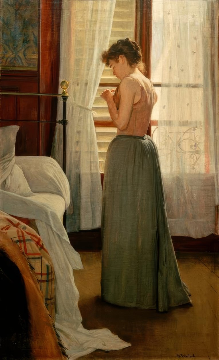 karısı ile iç by Santiago Rusiñol