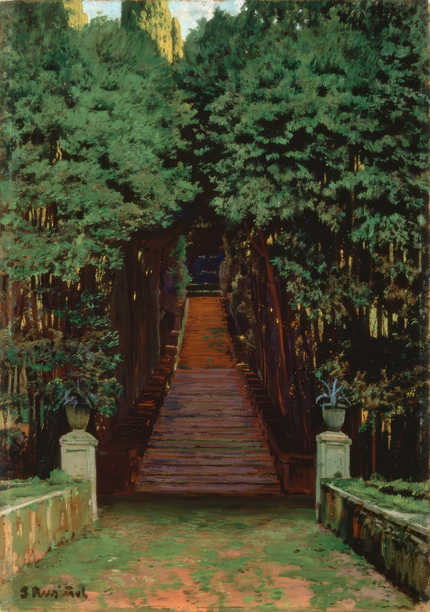 Bahçedeki merdivenler by Santiago Rusiñol