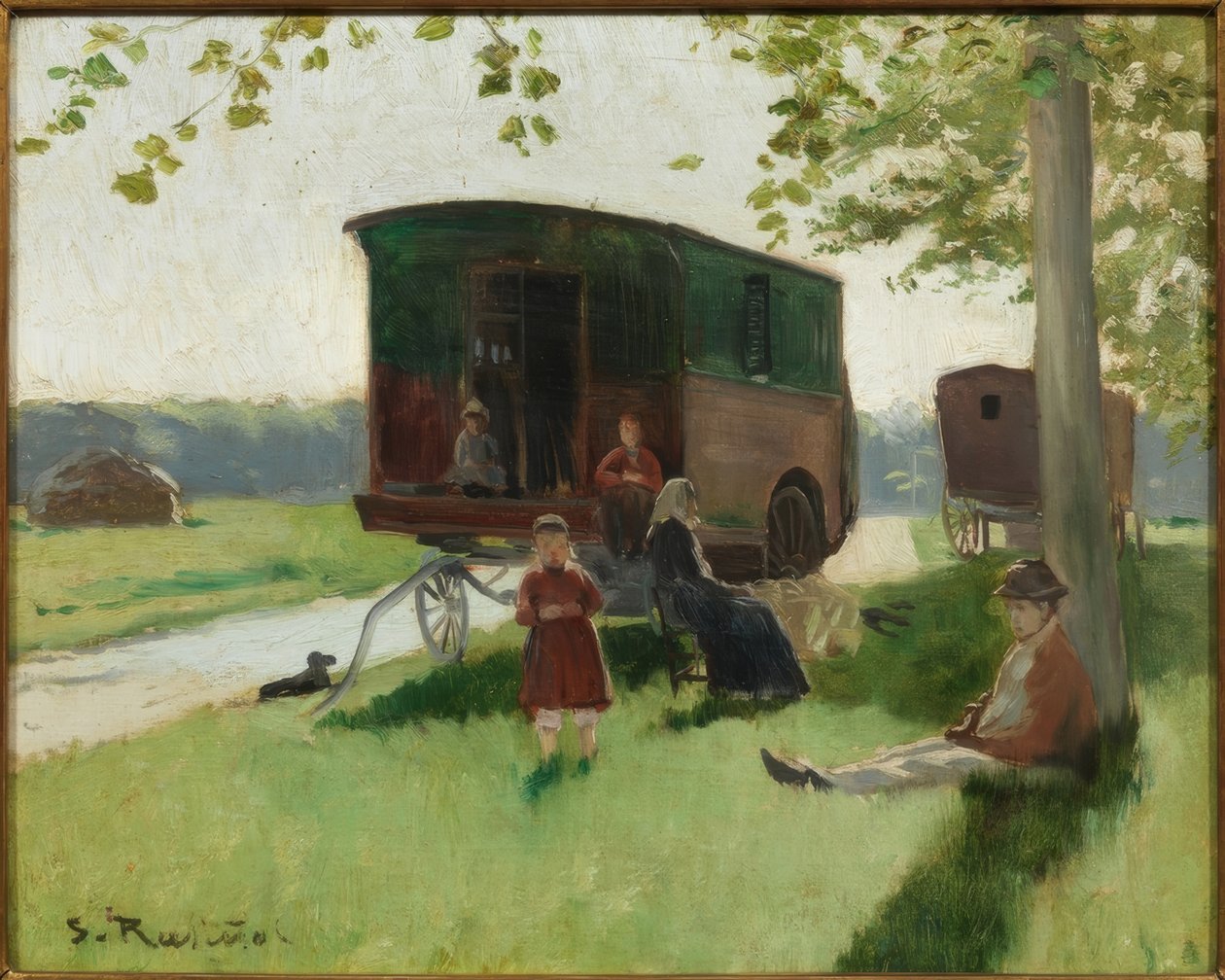 Kara sürücüleri vagonları by Santiago Rusiñol