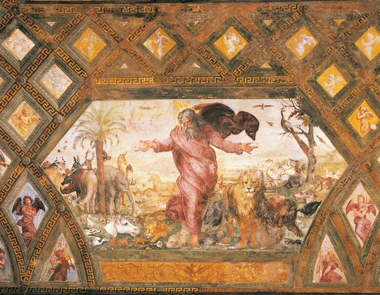 Hayvanların yaratılması by Sanzio of Urbino (workshop) Raphael