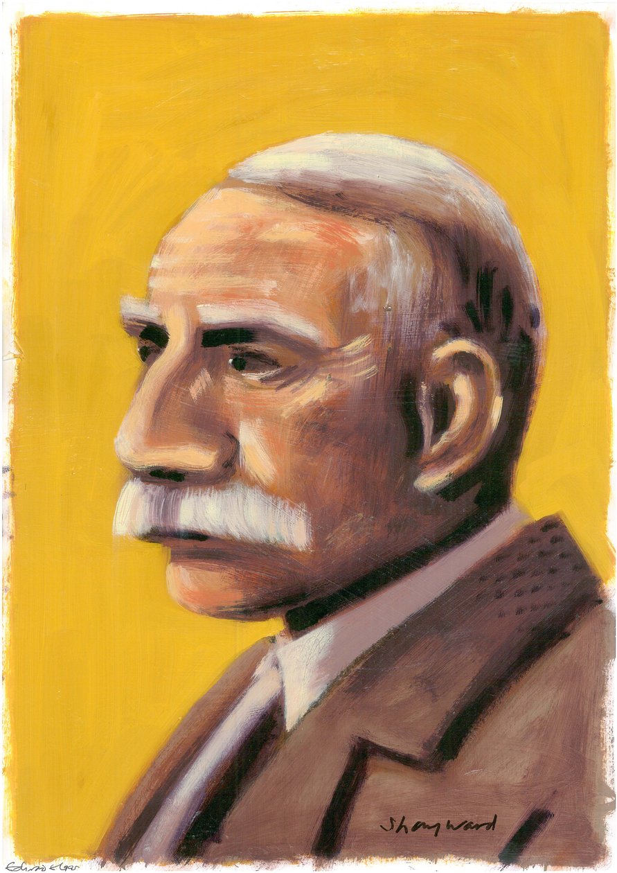 Edward Elgar, 2008 (kağıt üzerinde yağlı boya) by Sara Hayward
