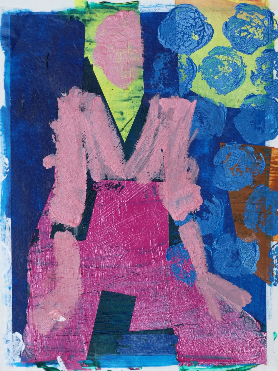 Elle #2, 2020 (kağıt üzerinde akrilik) by Sara Hayward