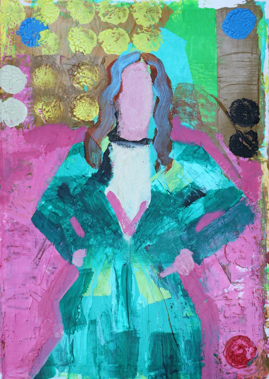 Elle #6, 2020 (kağıt üzerinde akrilik) by Sara Hayward