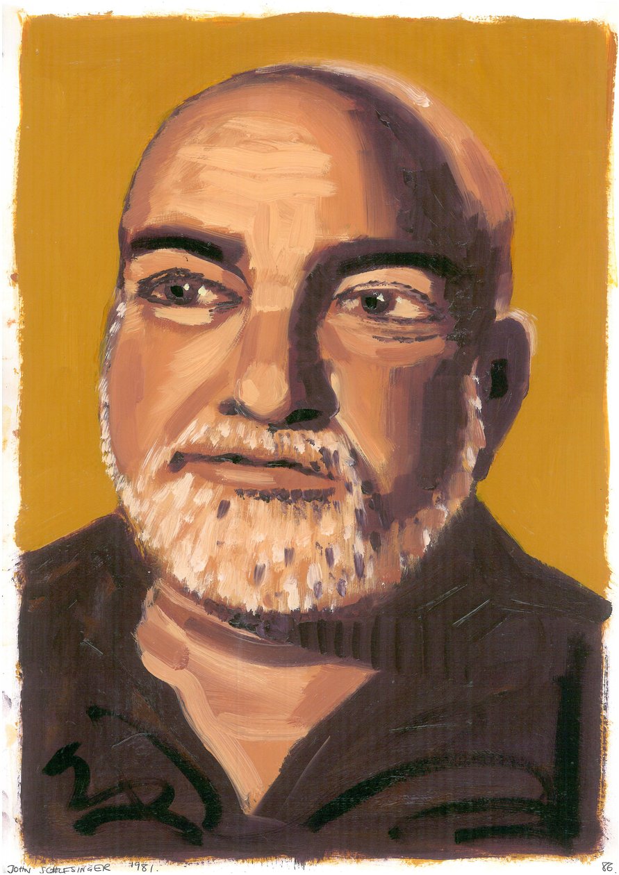 John Schlesinger, 2008 (kağıt üzerinde yağlı boya) by Sara Hayward