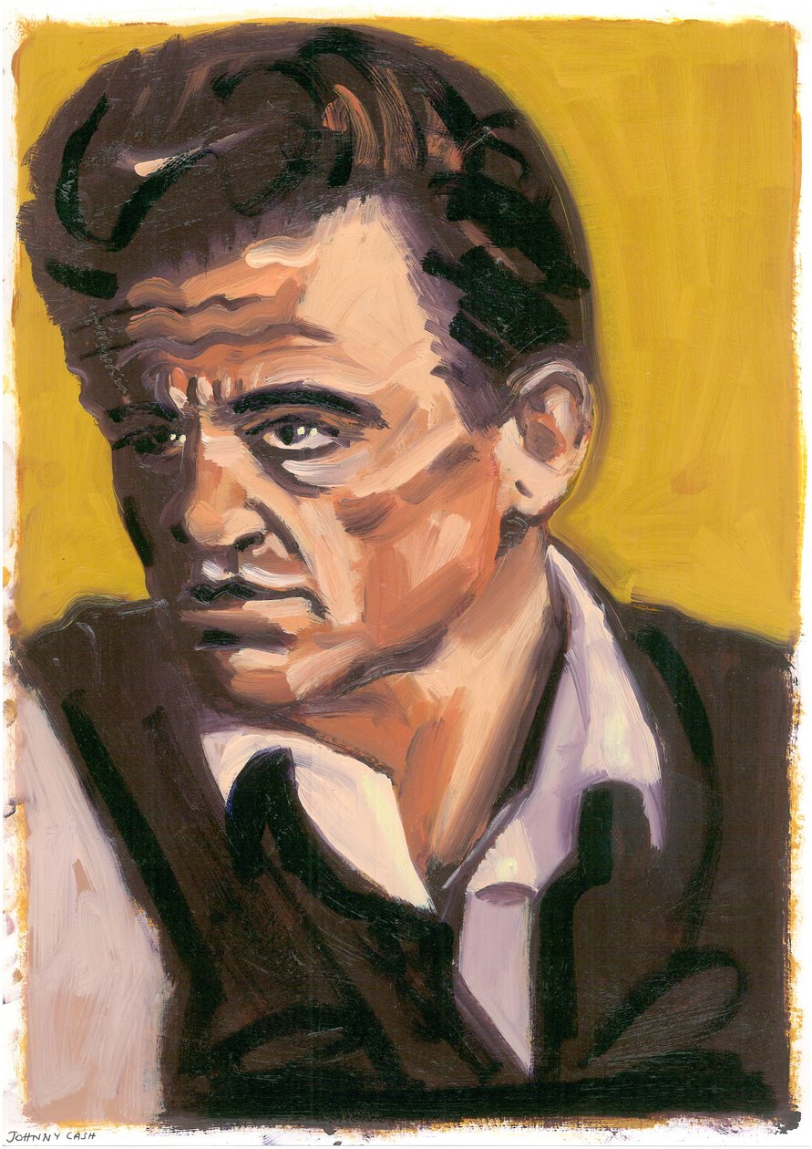 Johnny Cash, 2080 (petrol) by Sara Hayward