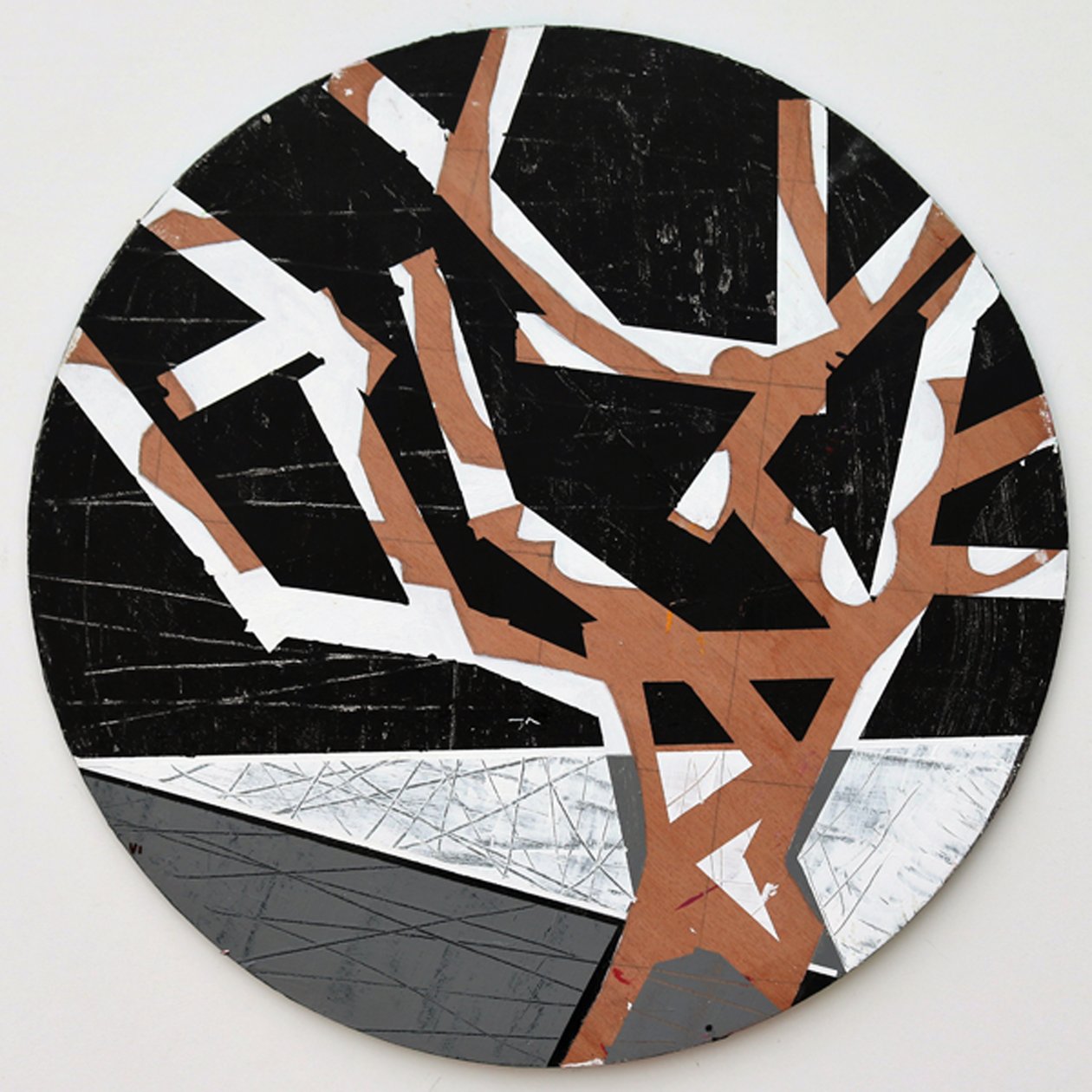 Twixt Heaven & Earth VI-B (dairesel tahta üzerinde akrilik) by Sara Hayward
