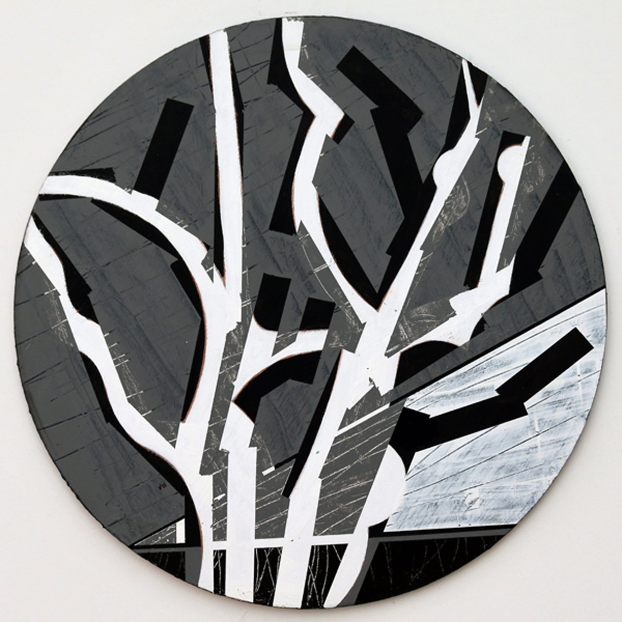 Twixt Heaven & Earth VII-B (dairesel tahta üzerinde akrilik) by Sara Hayward