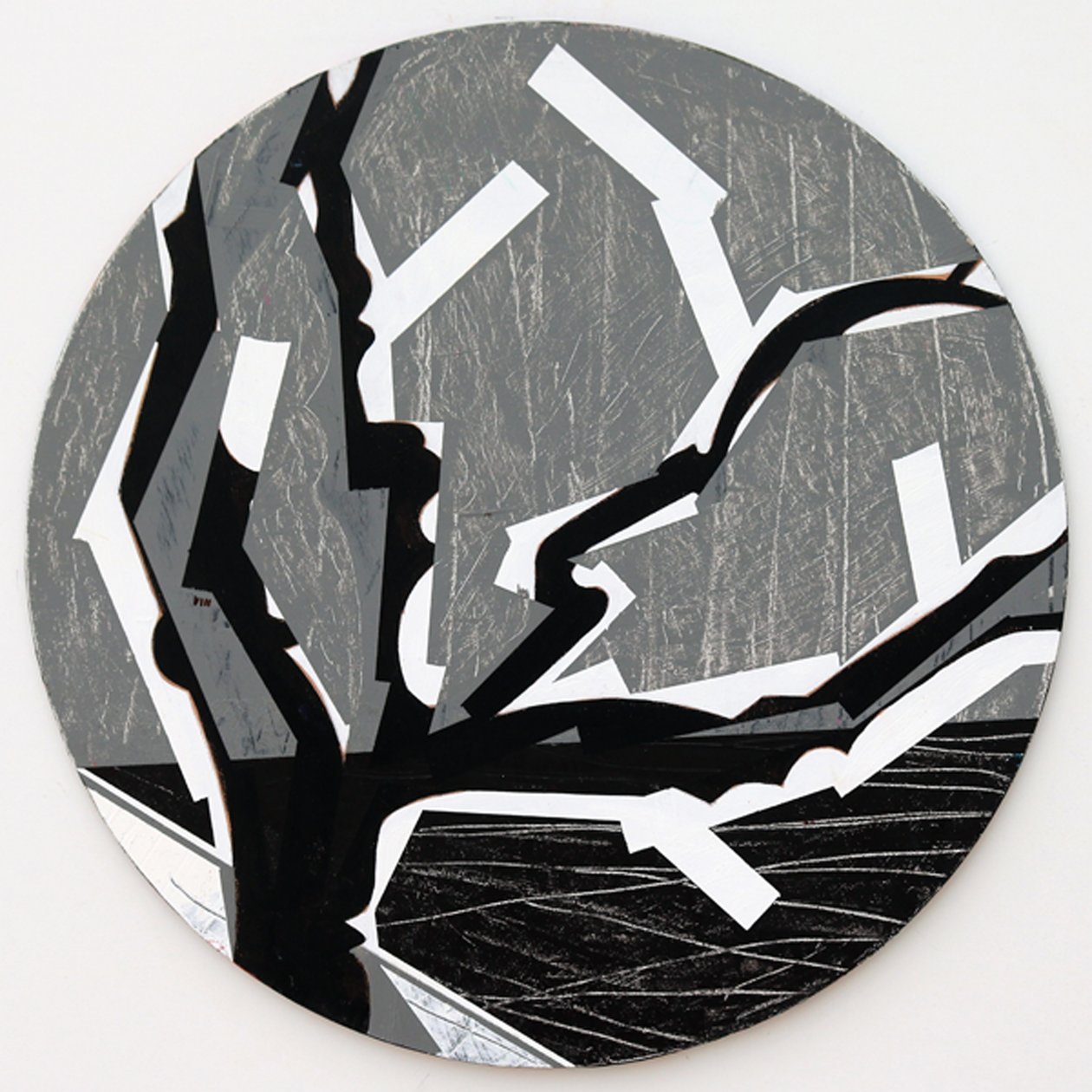 Twixt Heaven & Earth VIII-B (dairesel tahta üzerinde akrilik) by Sara Hayward