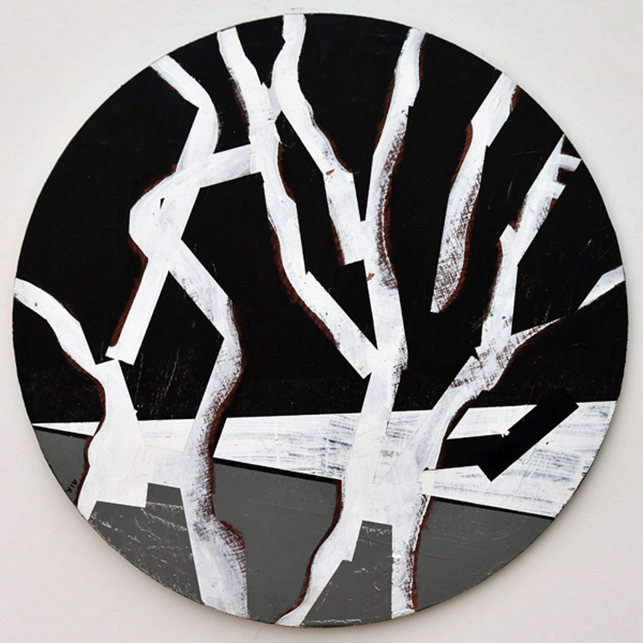 Twixt Heaven & Earth XIV-B (dairesel tahta üzerinde akrilik) by Sara Hayward