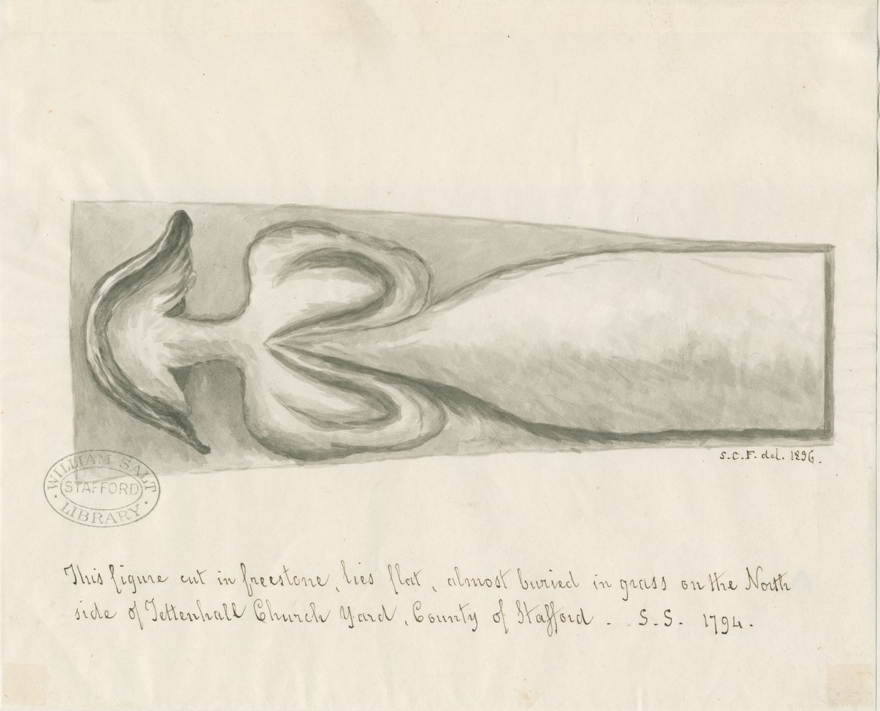 Tettenhall Kilisesi - Mezar kapağı: izleme by Sarah Clifford Fernyhough
