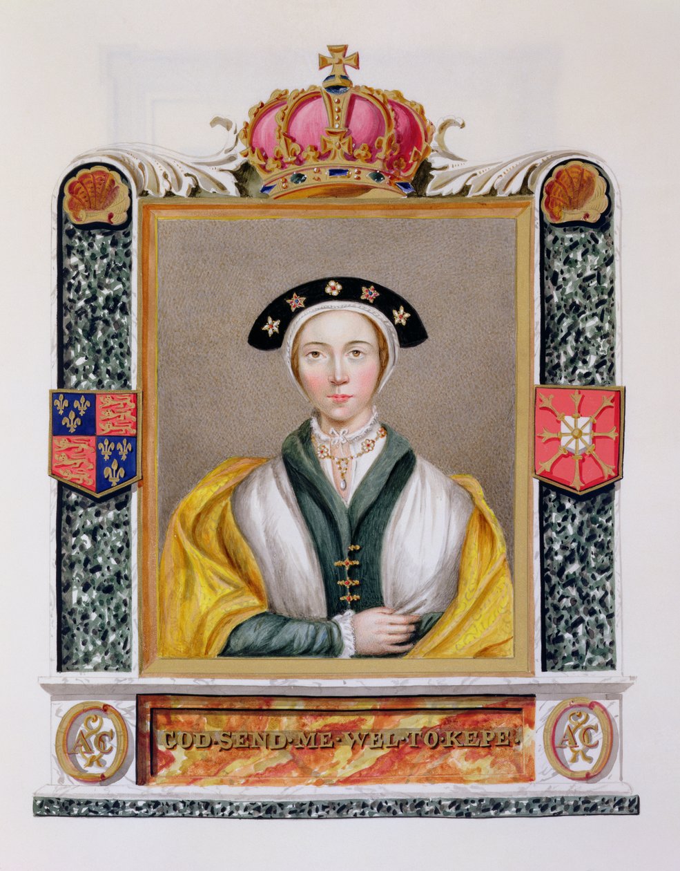 Anne of Cleves'in portresi (1515-57) 'Memoirs of the Court of Queen Elizabeth'den VIII. by Sarah Countess of Essex