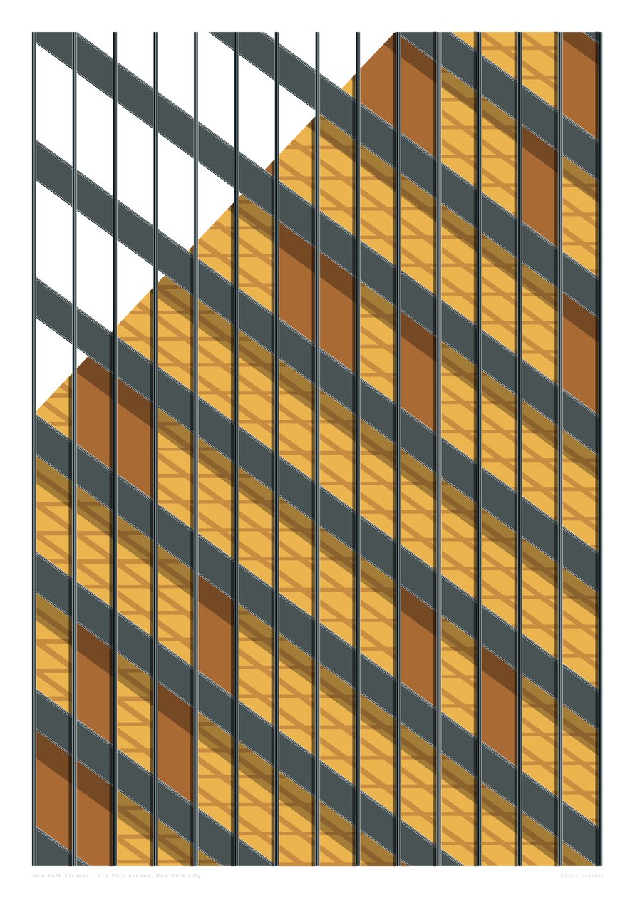 375 Park Avenue, NYC, 2015 (grafik giclee baskı) by Sarah Evans