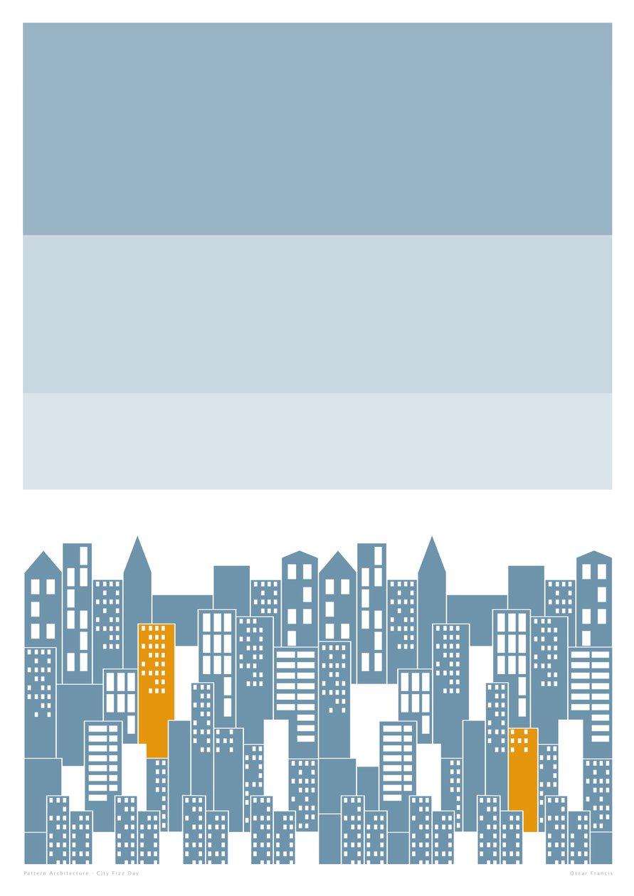 City Fizz Day, 2014 (grafik giclee baskı) by Sarah Evans