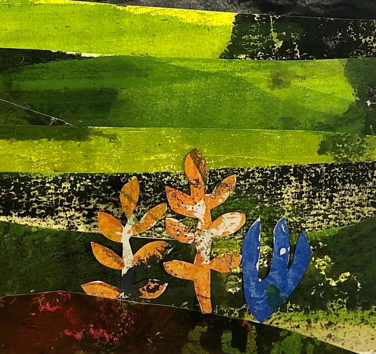 Cut out Flora, 2023 (boyalı kağıt) by Sarah Thompson Engels