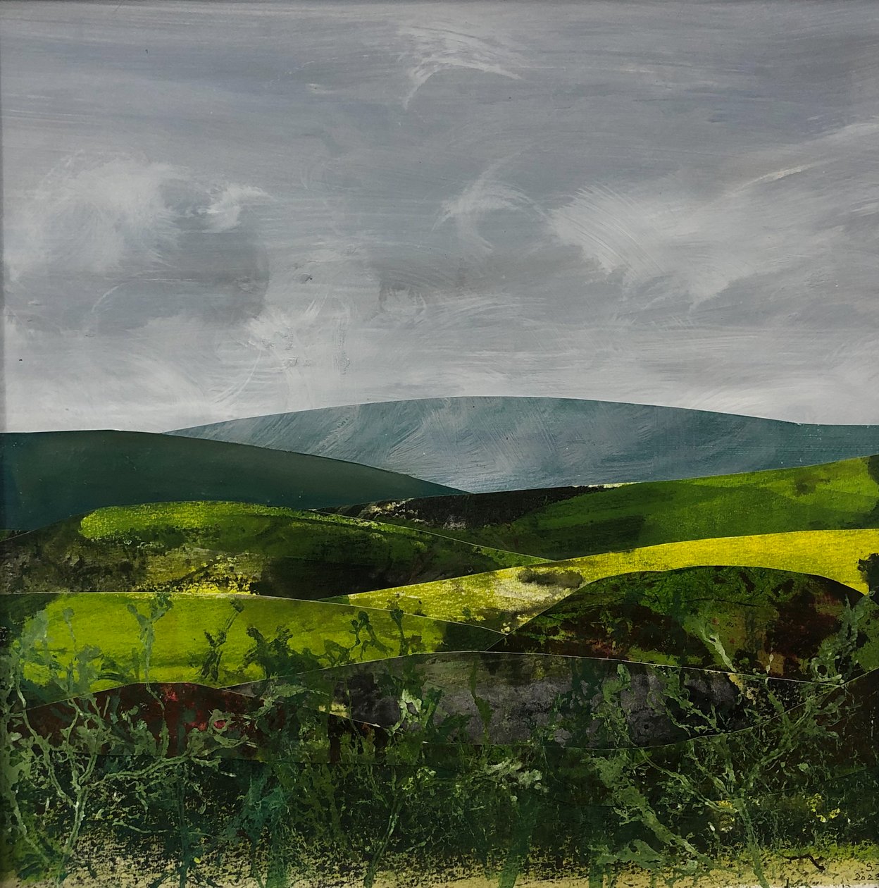 Somerset manzarası, 2023 (kağıt üzerine boya) by Sarah Thompson Engels