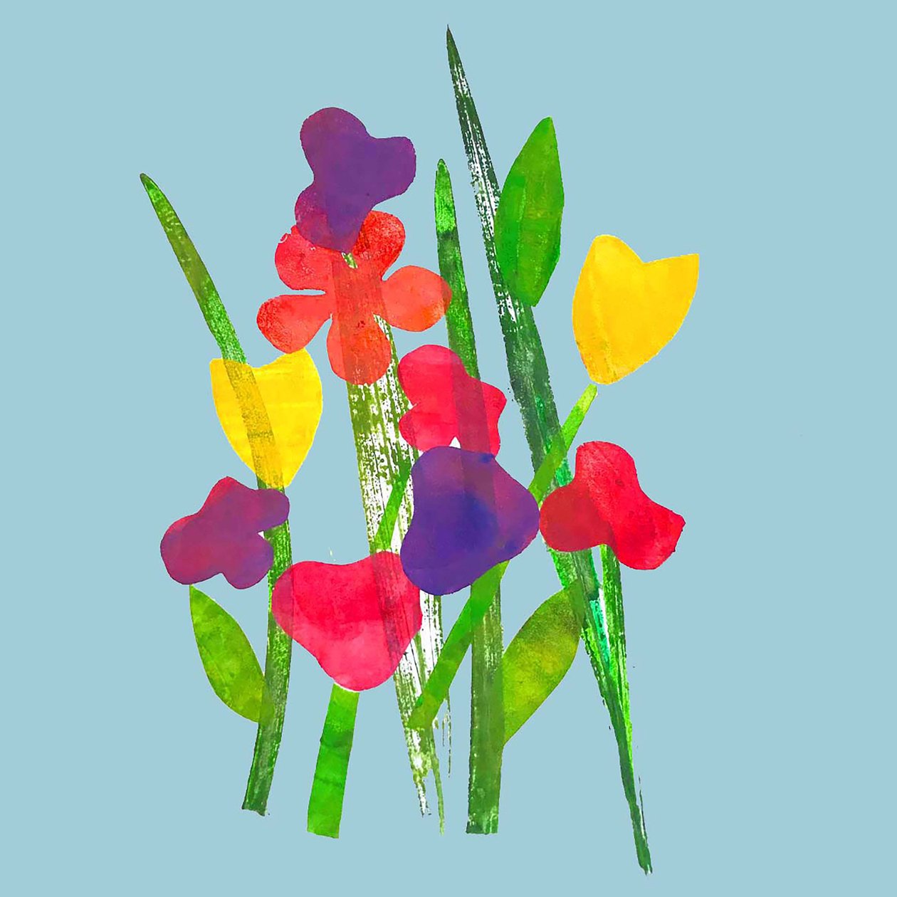 Blooms,2019 (Mürekkep monoprint) by Sarah Thompson Engels