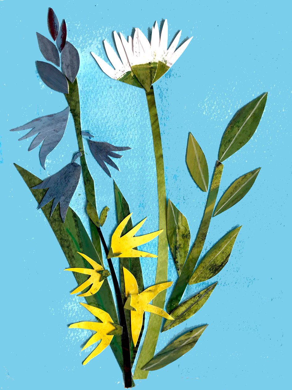 Bahar çiçekleri,2018 (kolaj) by Sarah Thompson Engels
