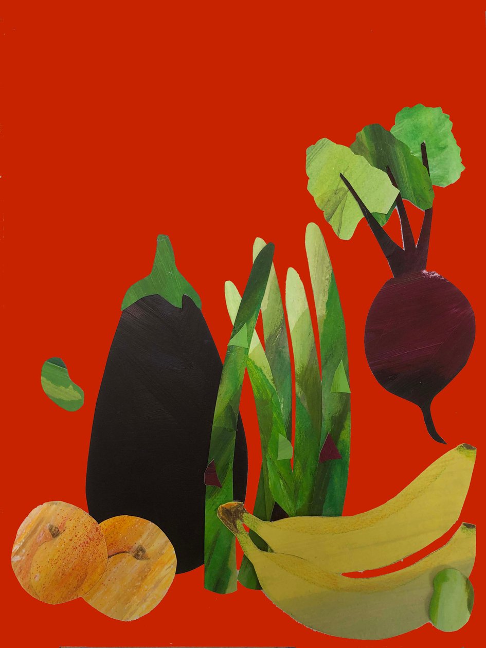 Sebzeler ve meyveler,2020,(kesikli) by Sarah Thompson Engels