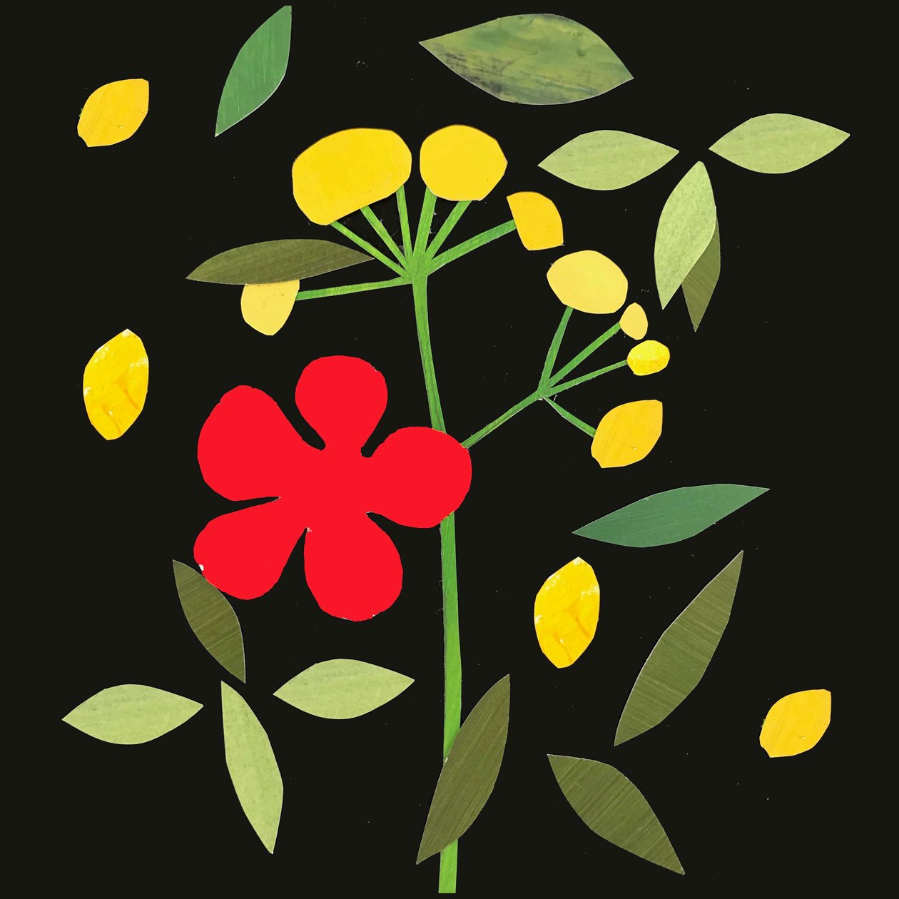 yapraklar ve yapraklar,2019 (kolaj) by Sarah Thompson Engels