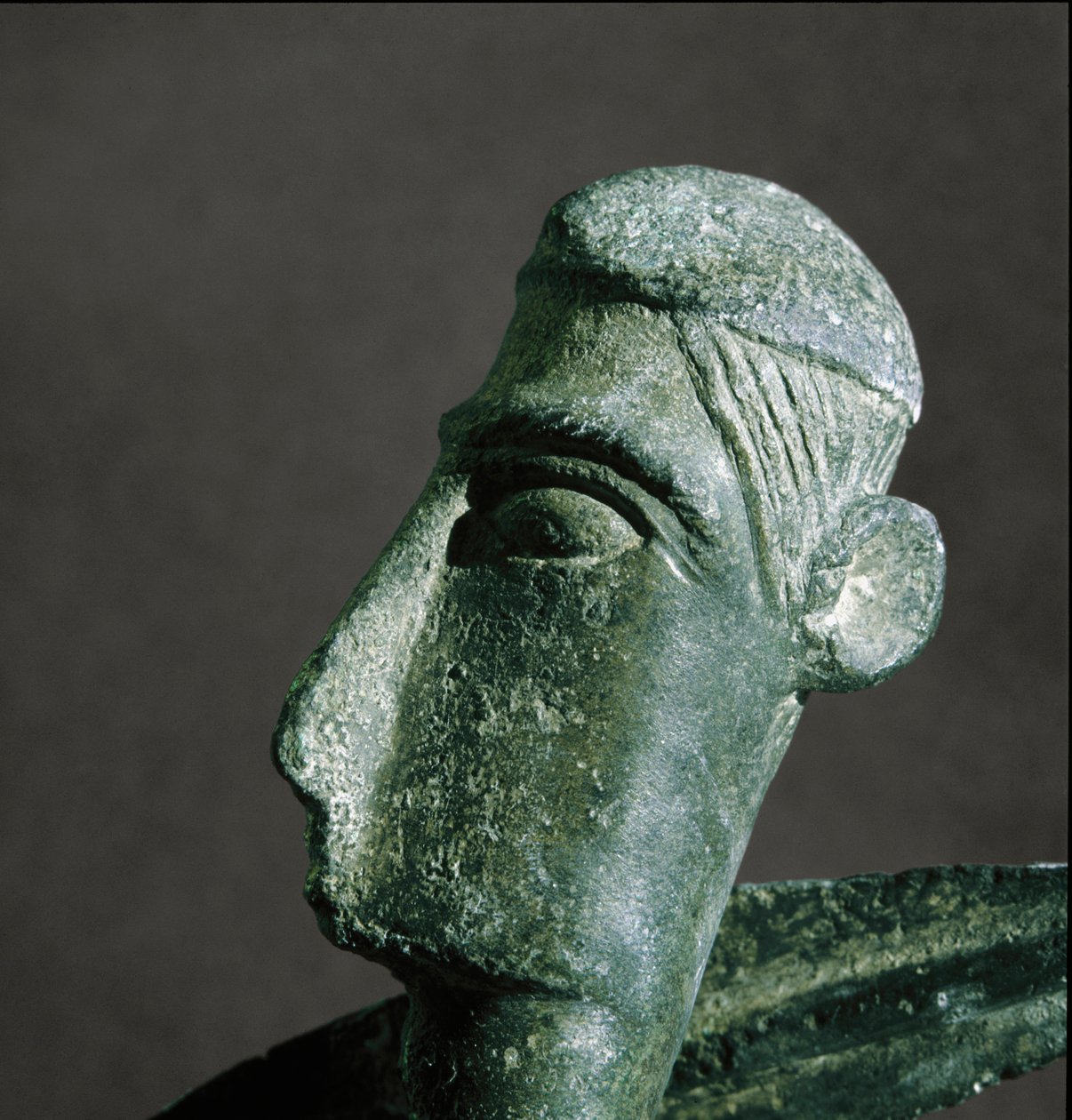 Nuragic kültürü (nuraghi) Sardunyalı: bronz savaşçının başı. MÖ 8-7 yy. Cagliari, Ulusal Arkeoloji Müzesi, Sardinya, İtalya by Sardinia Nuragic Civilization