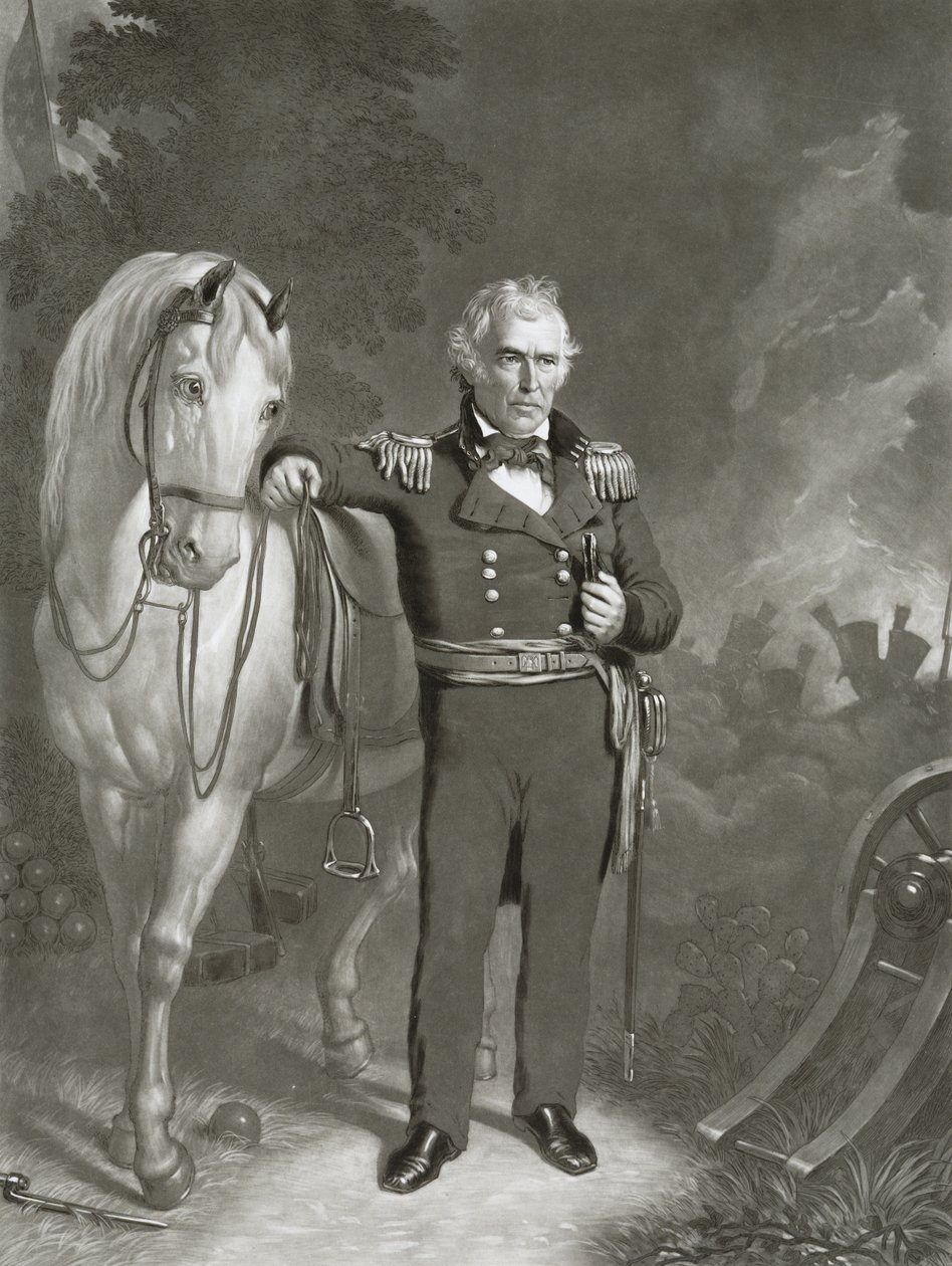 Tümgeneral Zachary Taylor, 1849-1852 (dokuma kağıt üzerinde mezzotint) by Sartain and Sloanaker Sartain and Sloanaker