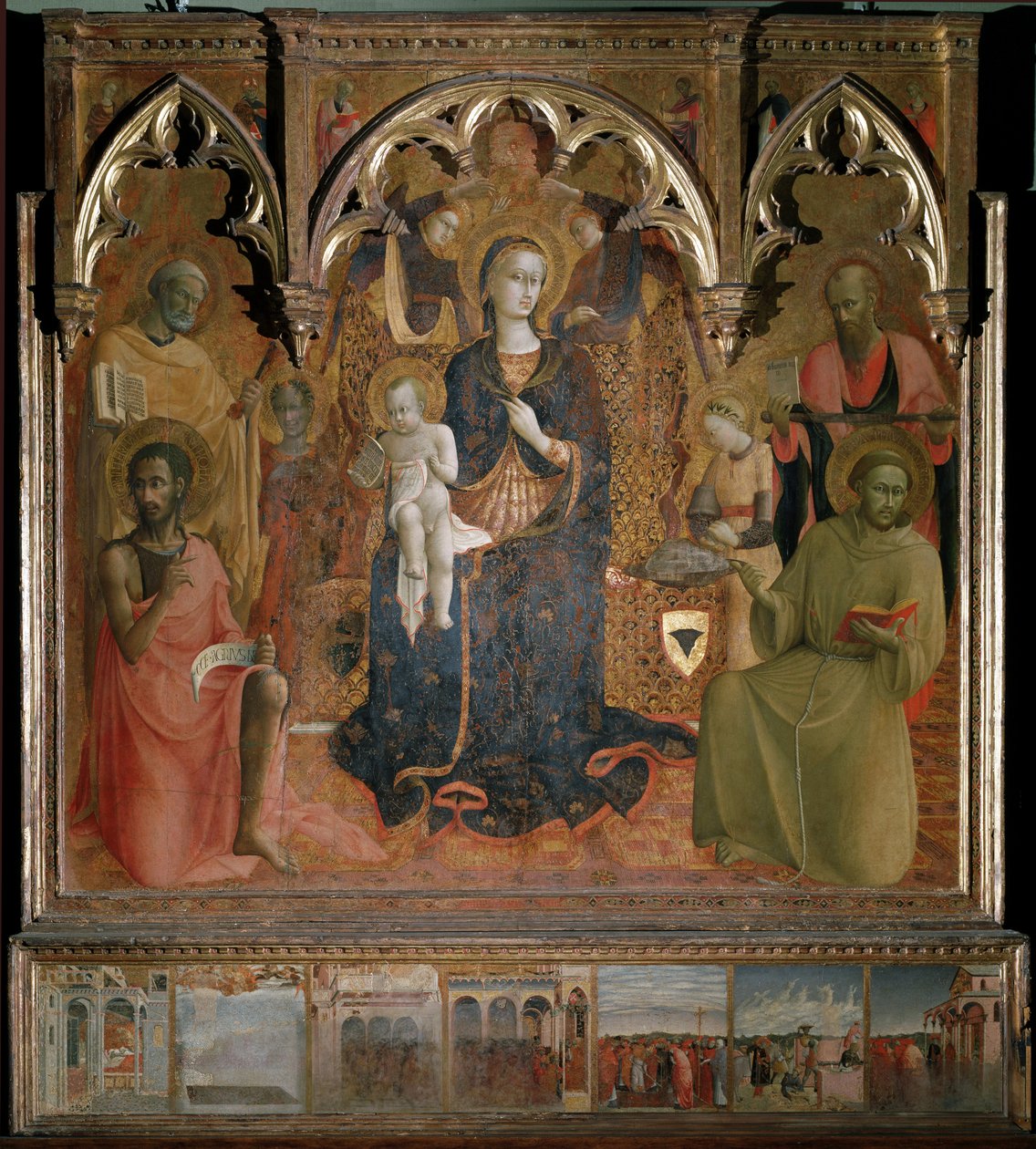 Our Lady of Snow - Ahşap üzerine Tempera Polyptych by Sassetta (c.1392 1450)