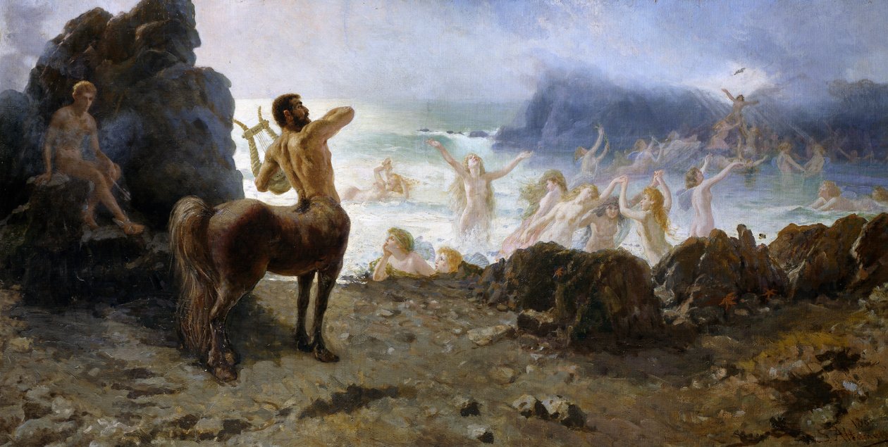 Centaur Chiron özgürlüğe teşebbüs ederken, Francesco Saverio Altamura (1826-1897) by Saverio Altamura