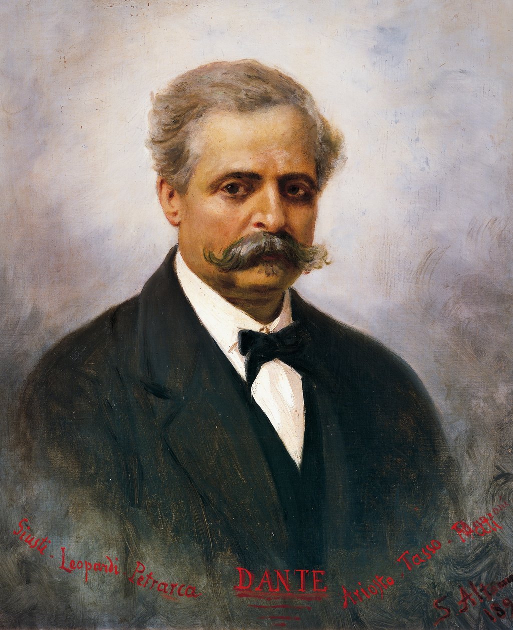 Francesco De Sanctis'in portresi (1817-83), İtalyan edebiyat eleştirmeni ve tarihçi, Saverio Altamura'nın tablosu by Saverio Altamura