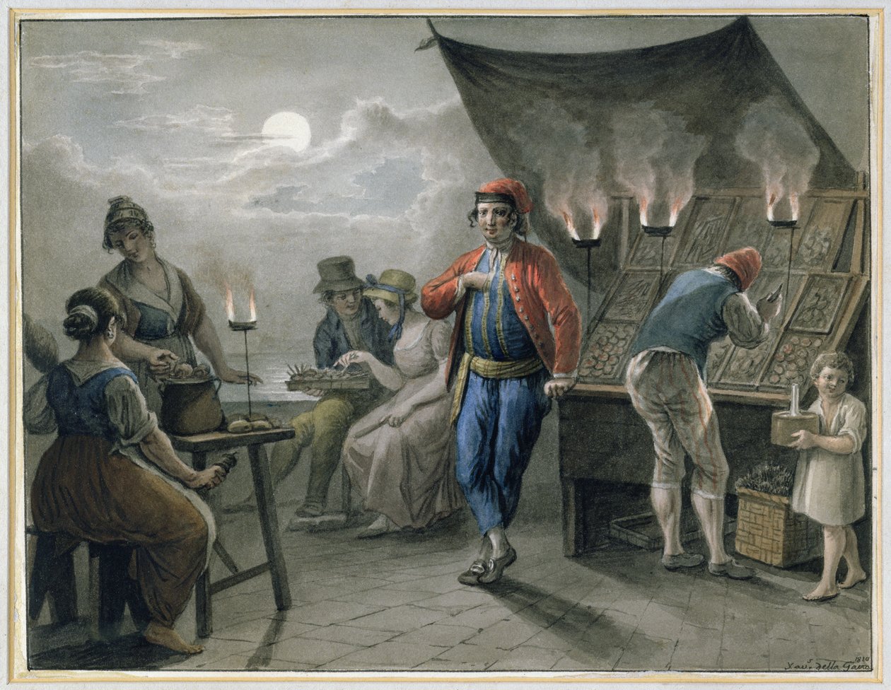 Bir Tezgahtan Figürler, 1819 (kalem ve wc) by Saviero Xavier della Gatta