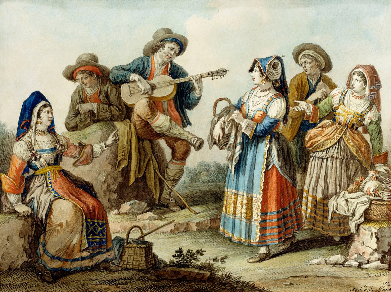 Bir Napoliten Şarkısı, 1882 by Saviero Xavier della Gatta