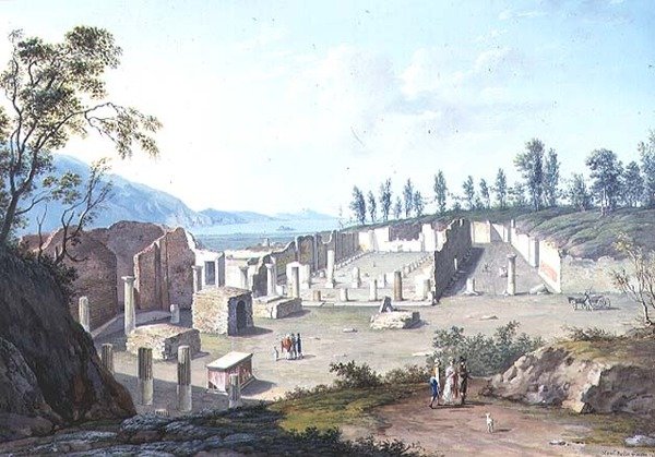 Napoli yakınlarındaki Pozzuoli Harabelerinde Büyük Turistler by Saviero Xavier della Gatta