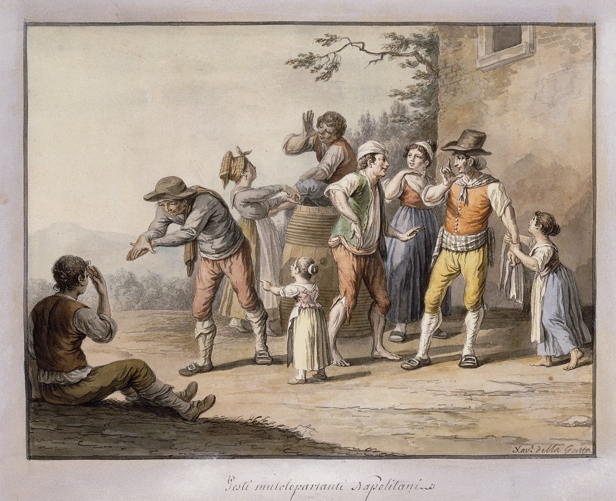 Sağır ve Dilsiz Bir Kişiyi işaret eden neopolitans; Gesti Mutoloparlanti Napolitani, 1815 by Saviero Xavier della Gatta