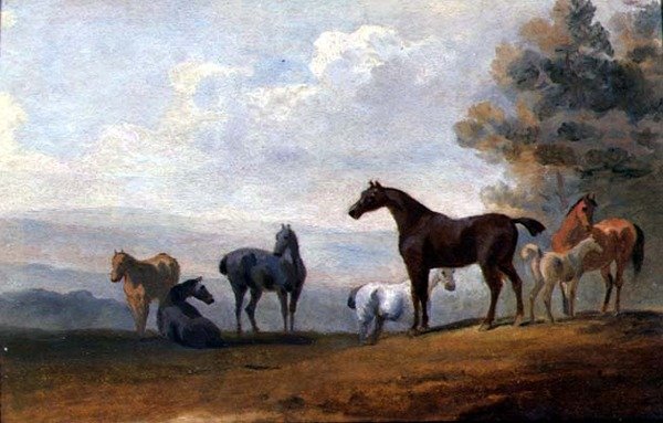 Atlar (panelde yağ) by Sawrey Gilpin