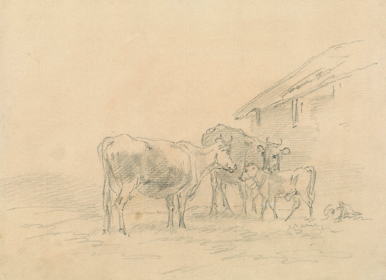 İki İnek ve Bir Buzağı by Sawrey Gilpin