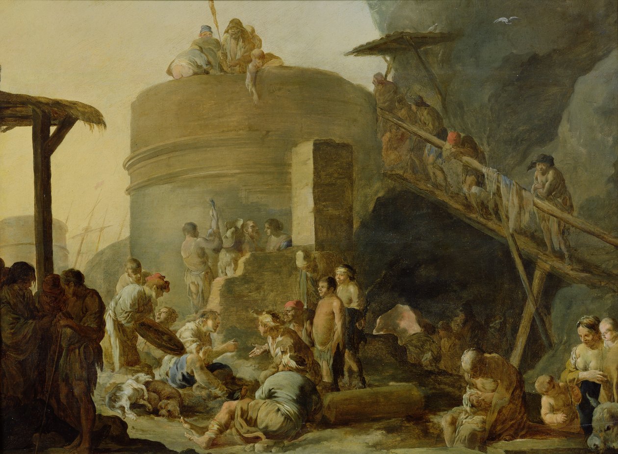 Beggars by a Lime Kiln  by Sébastien Bourdon