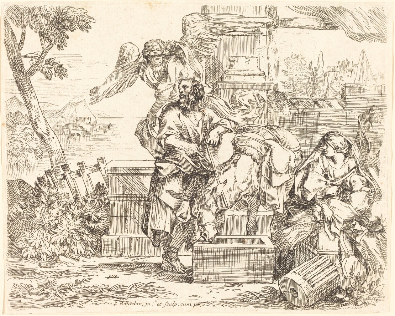 Aziz Joseph, Meleğin Öğütünü Dinlerken by Sébastien Bourdon