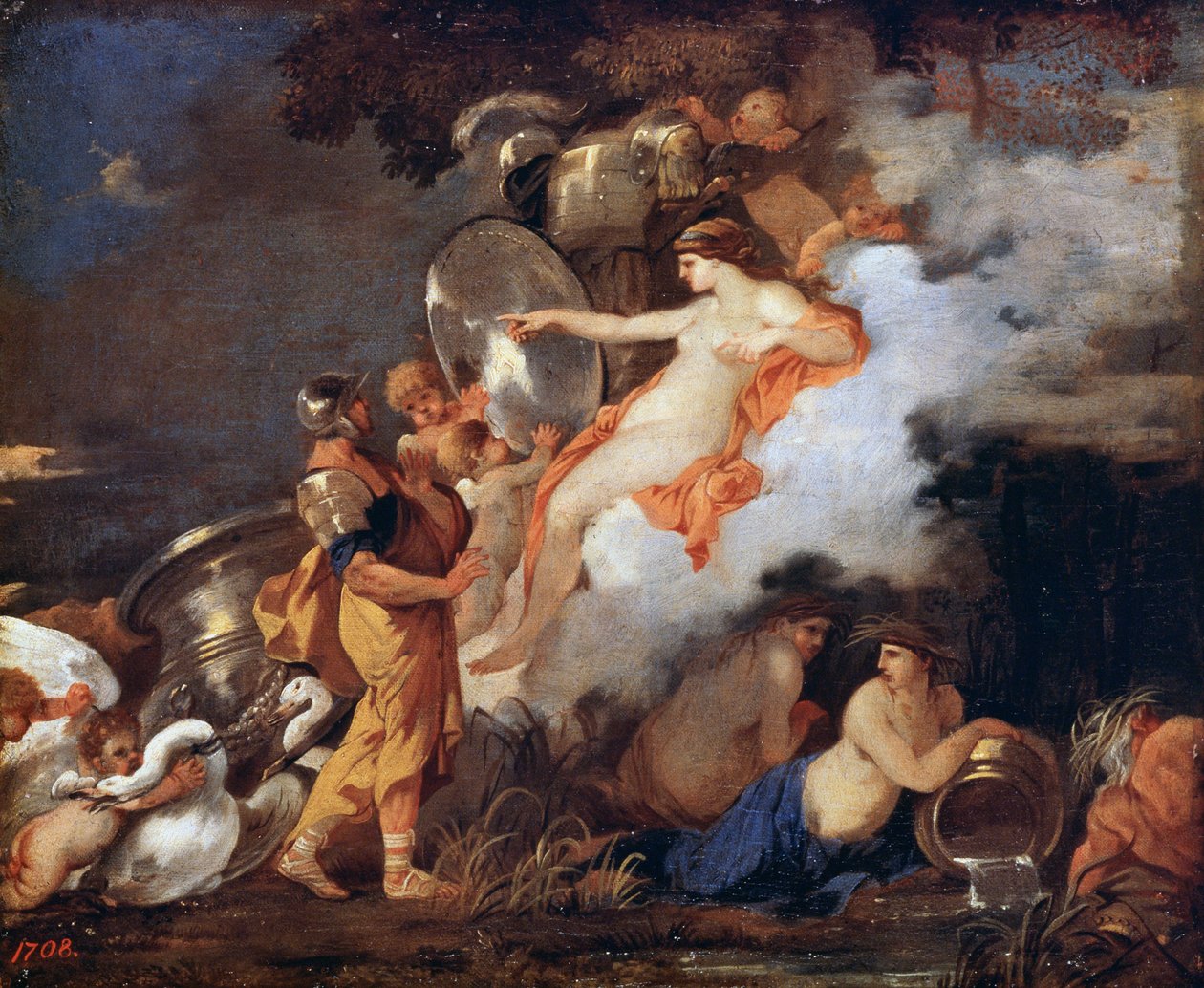 Venüs ve Aeneas, 17. yüzyıl. by Sébastien Bourdon