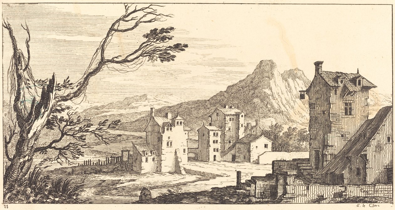 Evler ile Peyzaj by Sébastien  Le Clerc I