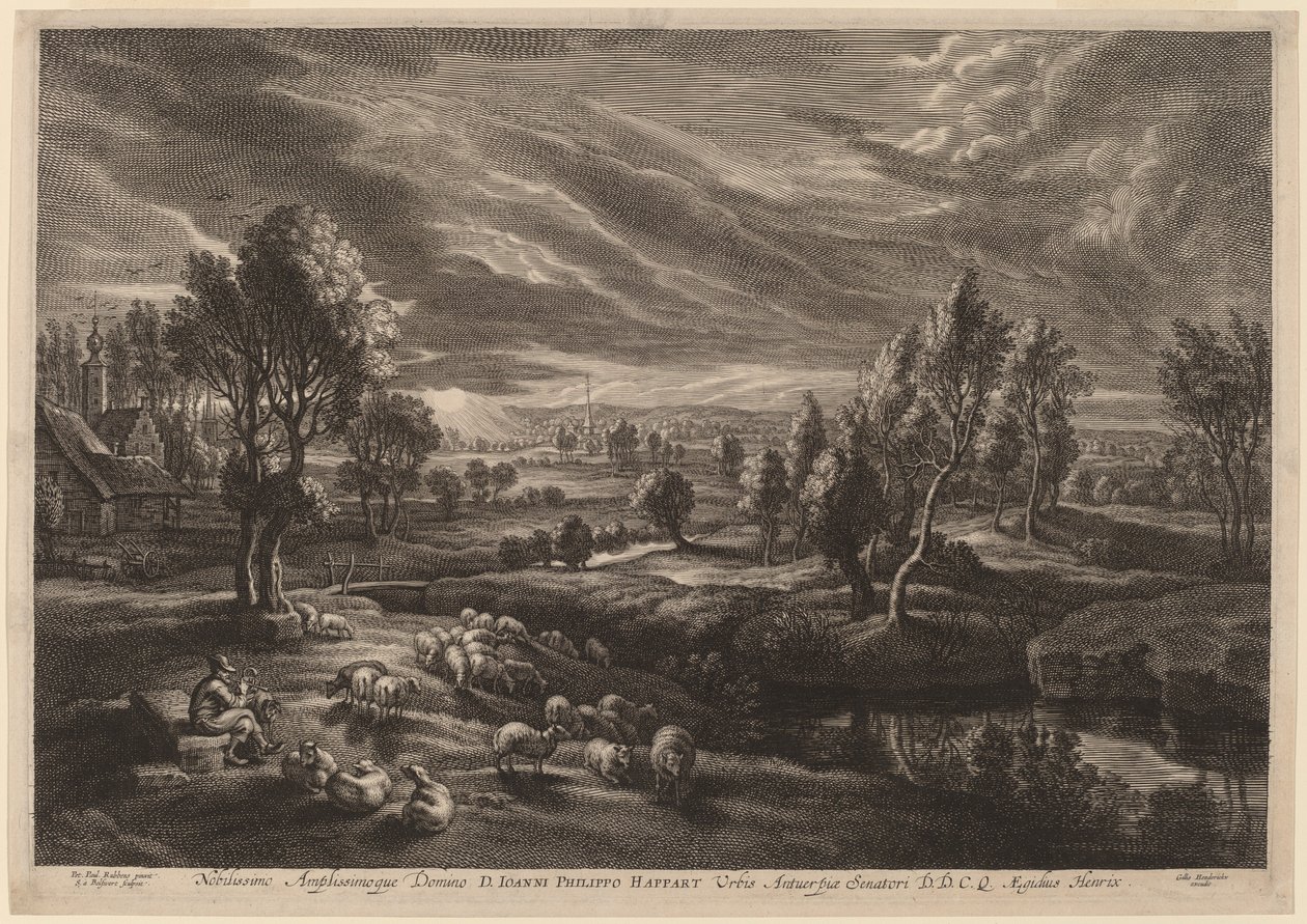 Köylü Bir Manzara by Schelte Adams Bolswert after Sir Peter Paul Rubens
