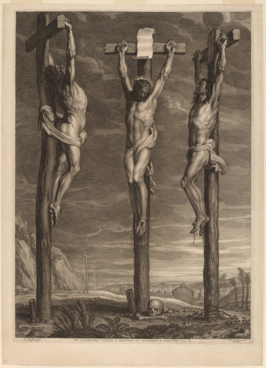 İki Hırsız Arasında Çarmıha Gerilmiş İsa by Schelte Adams Bolswert after Sir Peter Paul Rubens