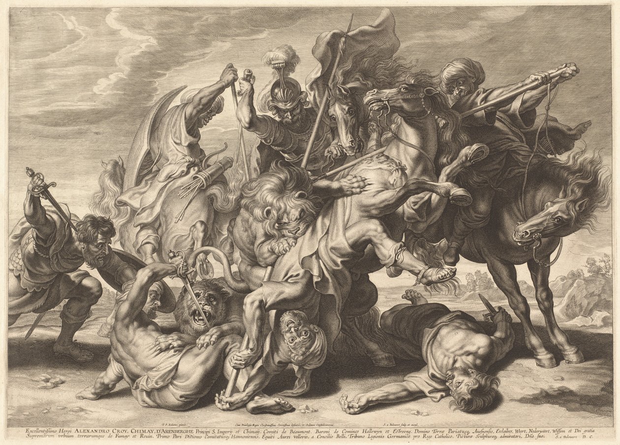 aslan avı by Schelte Adams Bolswert after Sir Peter Paul Rubens