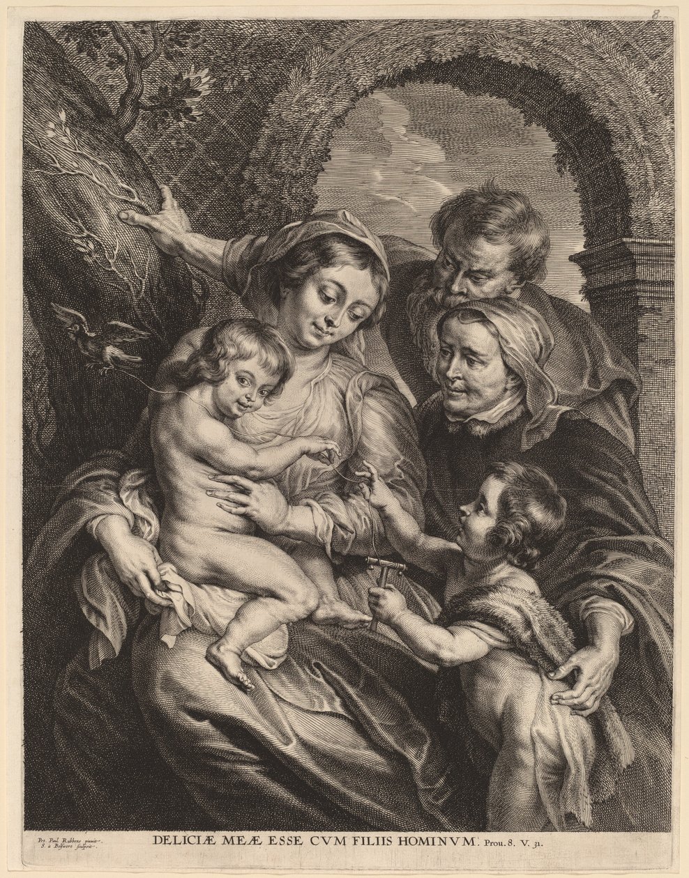Saka Kuşu ile Kutsal Aile by Schelte Adams Bolswert after Sir Peter Paul Rubens