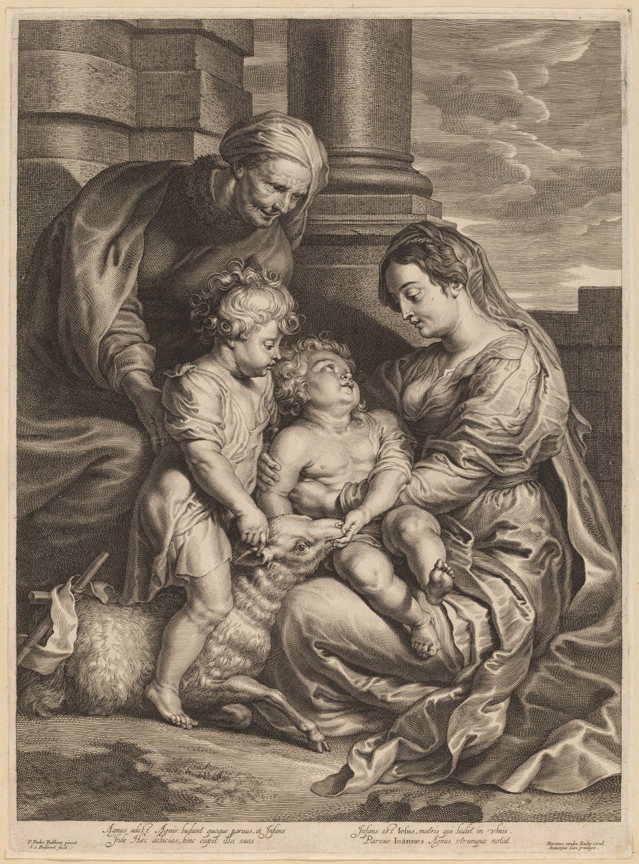 Aziz Anne ve Aziz John ile Bakire ve Çocuk by Schelte Adams Bolswert, after Sir Peter Paul Rubens