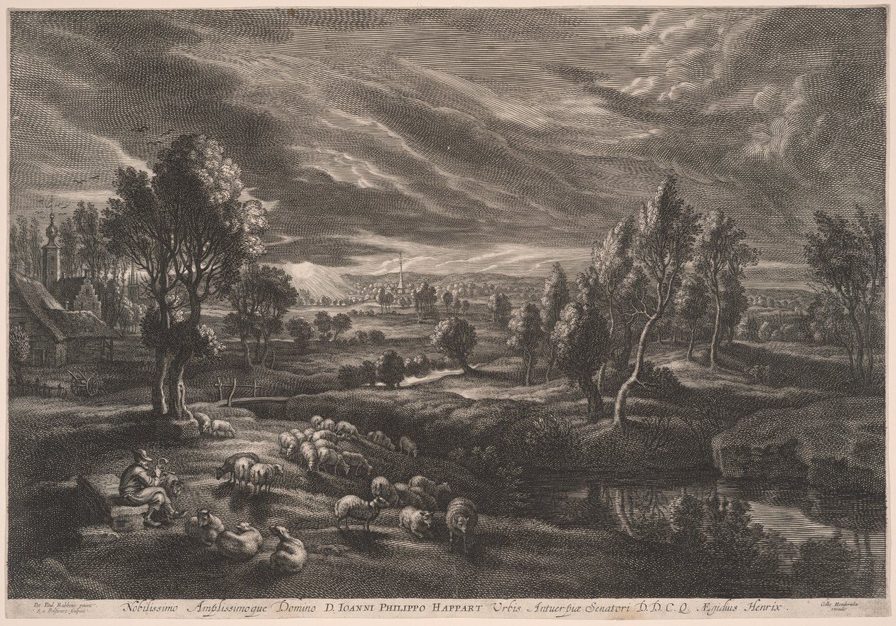 Küçük Manzaralardan Koyunlu Manzara by Schelte Adamsz. Bolswert