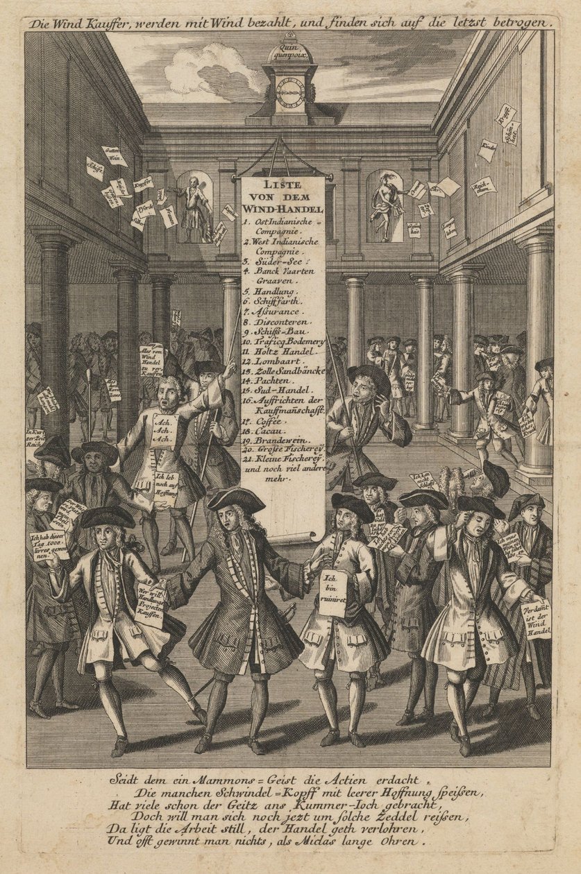 Rüzgar satıcıları para bırakıyor..., yaklaşık 1720 by Schmid