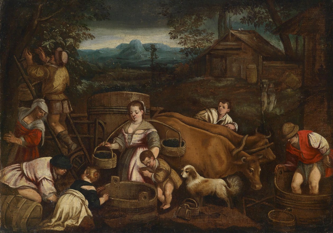 Sonbahar (üzüm hasadı) by School of Francesco Bassano the Younger