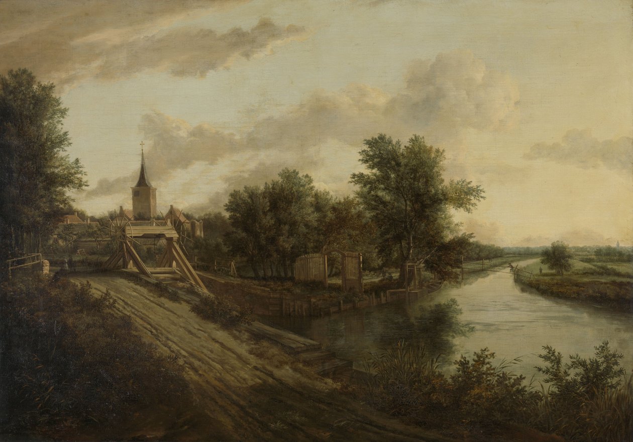 Rolling Bridge ile Manzara by School of Jacob van Ruisdael